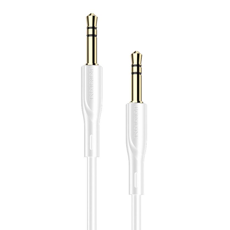 Аудио кабель Borofone BL1/AUX 3 pin 3,5 мм на 3 pin 3,5 мм 1 м White