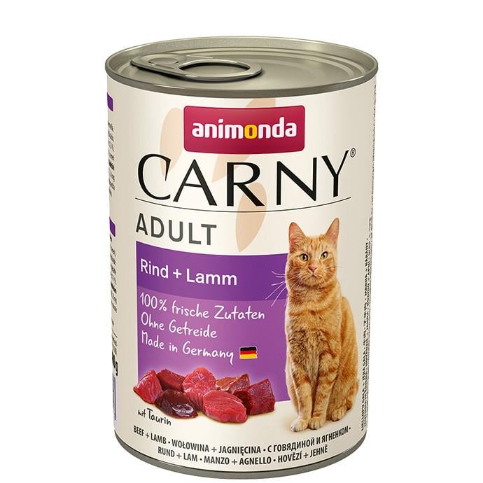 Корм вологий Animonda Carny для кішок з яловичиною та ягнятим 400 г (4017721737210)