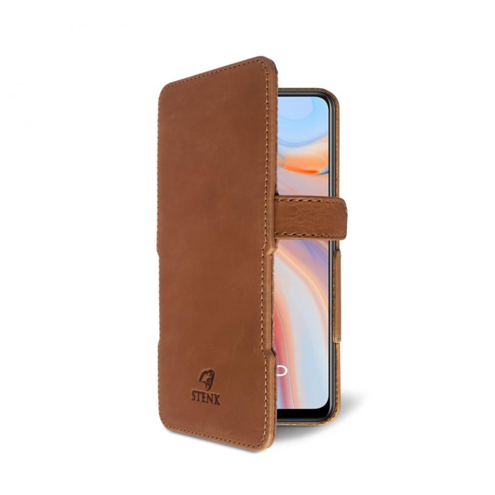 Чехол книжка Stenk Prime для OPPO Reno4 5G Коричневый (69050)