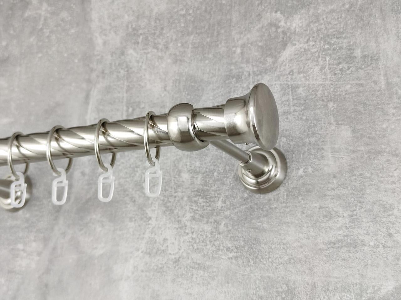 Карниз MStyle металлический для штор однорядный Дуо 25 мм крученый 240 см Сталь (5019317)