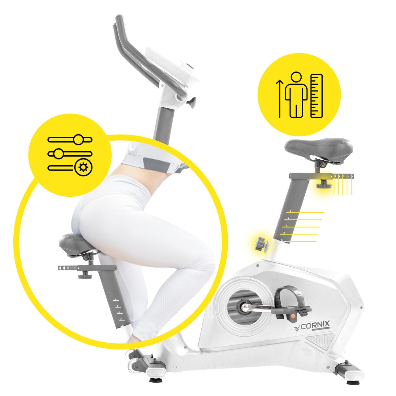 Велотренажер электромагнитный Cornix Amber White/Grey (2670212072) - фото 9 Велотренажер электромагнитный Cornix Amber White/Grey (2670212072) - фото 9