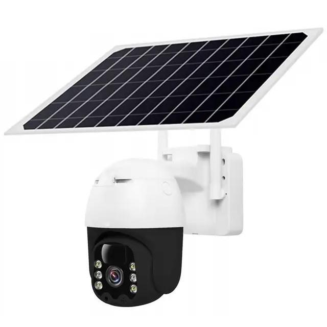 Камера відеоспостереження IP Rias TP8 v380Pro APP Wi-Fi 2MP вулична із сонячною панеллю White (3_04242)