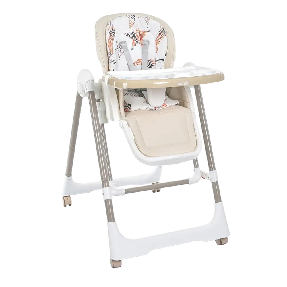 Стульчик детский для кормления Bambi M 5897 из комбинированных материалов с регулировкой спинки 58х81х99 см Бежевый (150-7-M 5897 Beige)