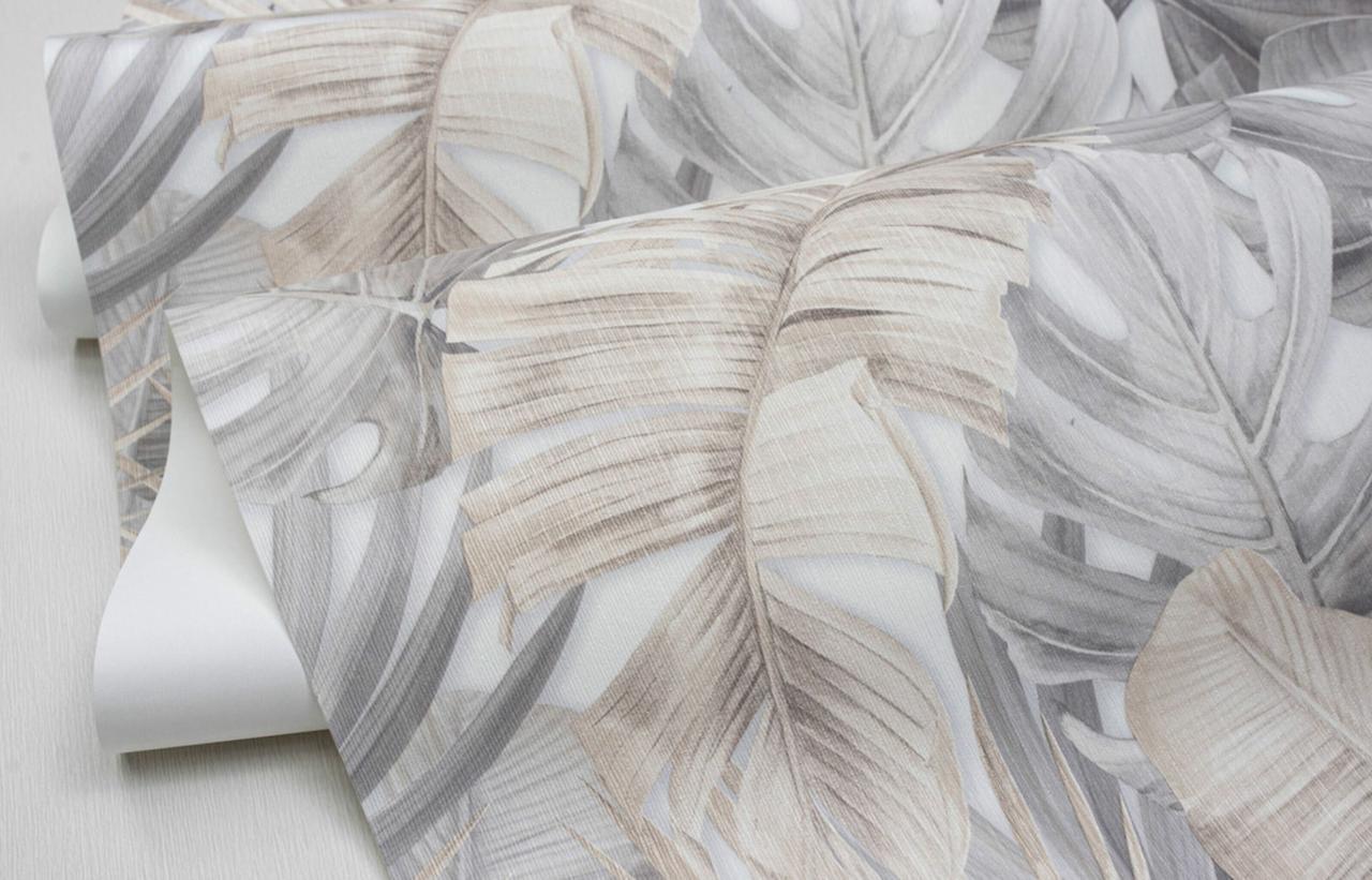 Обои флизелиновые SINTRA Botanica 524220 декор винил горячего тиснения 1,06х10,05 м Серый