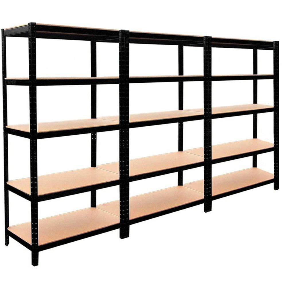 Стеллаж Siker 15 полок 3 секции 180x90x40 см Черный (29-76- 40810127)