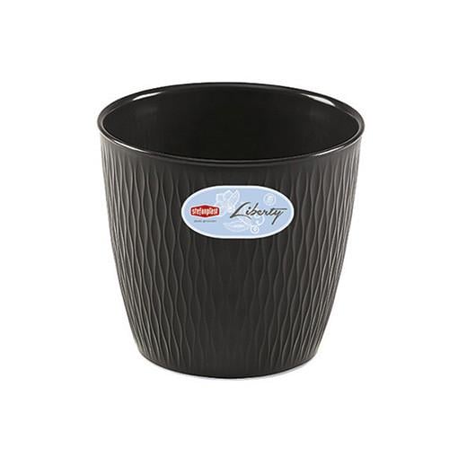 Вазон круглый Stefanplast Liberty 4,6л 20х19 см Графит (87202)