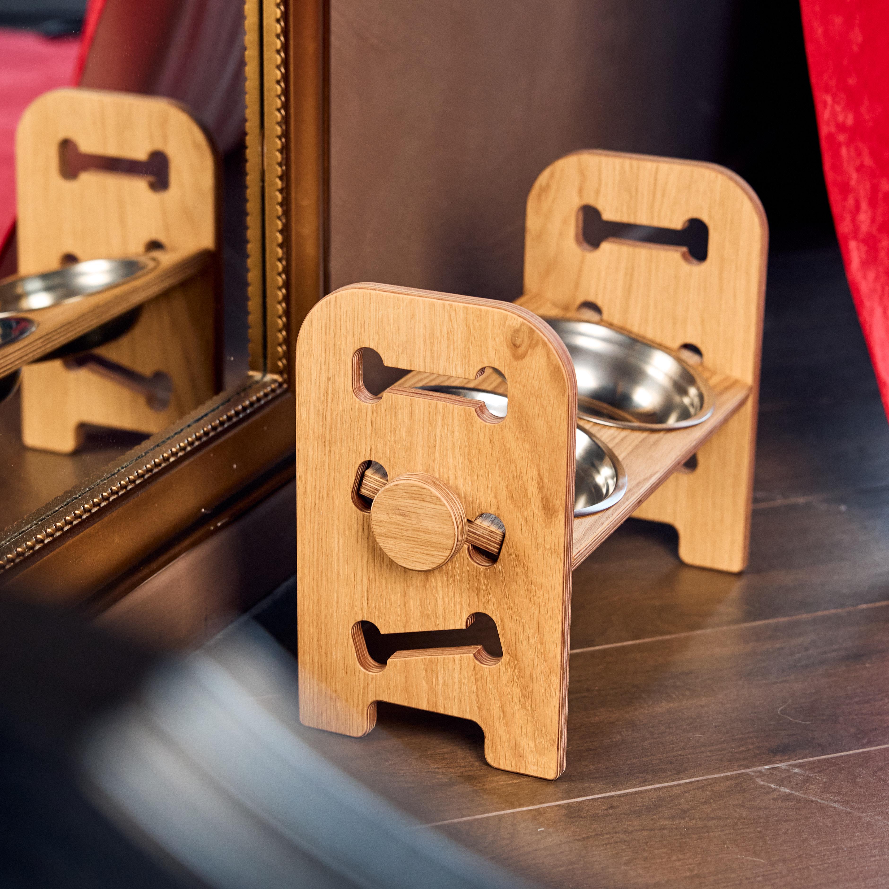 Миска на подставке для кота собаки OrganicSchef из нержавеющей стали двойная Flex 30х39х18 см 0,6/0,6 л Натуральный (811622222222) - фото 4 Миска на подставке для кота собаки OrganicSchef из нержавеющей стали двойная Flex 30х39х18 см 0,6/0,6 л Натуральный (811622222222) - фото 4