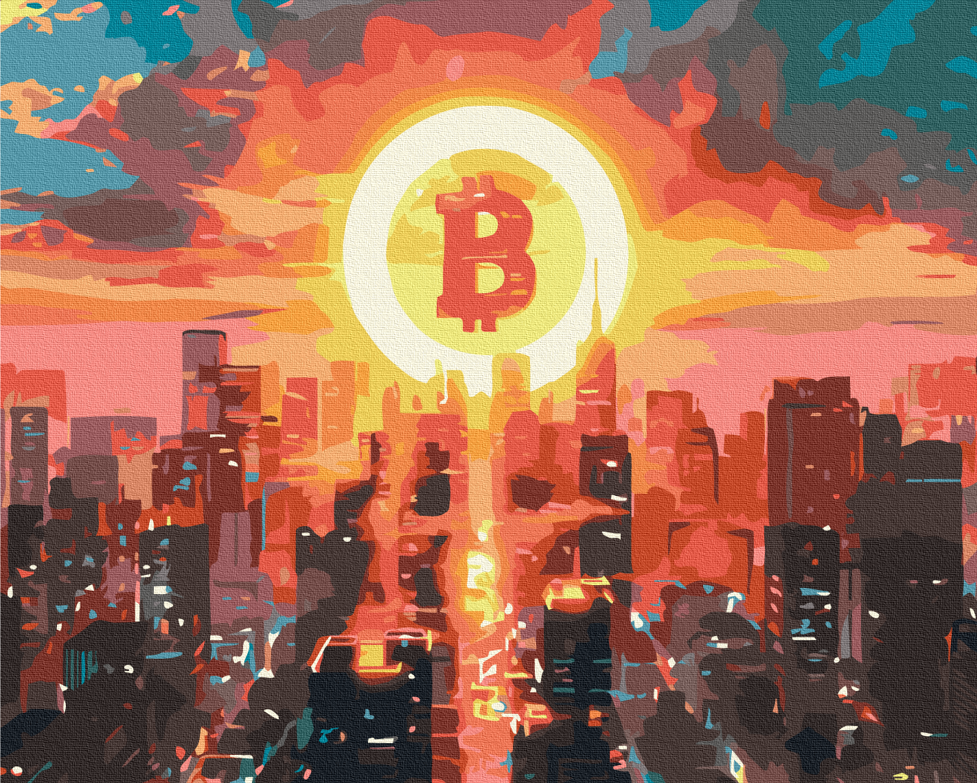 Картина по номерам Brushme Город биткоина 40x50 см (BS53981)