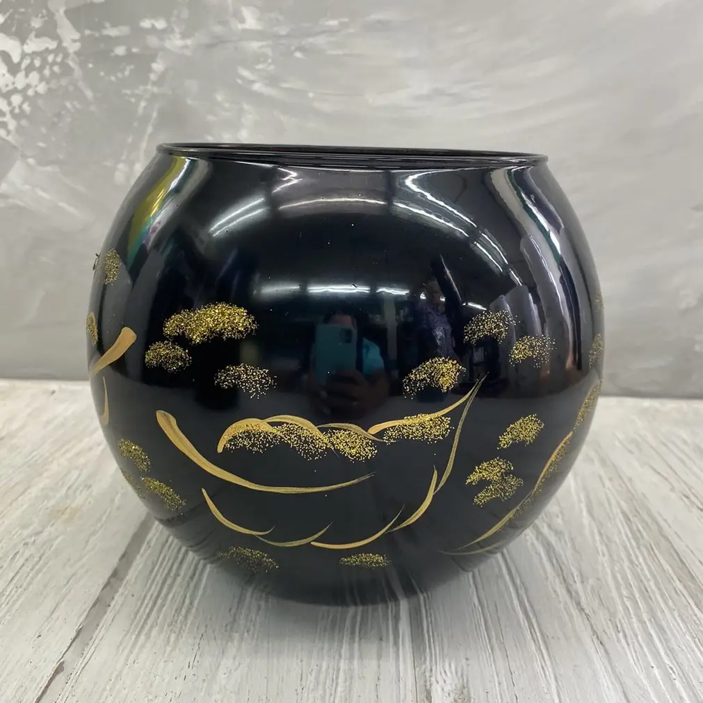 Ваза-шар стекляная Гутняр Фантазия 16 см Черный Ваза-шар стекляная Гутняр Фантазия 16 см Черный