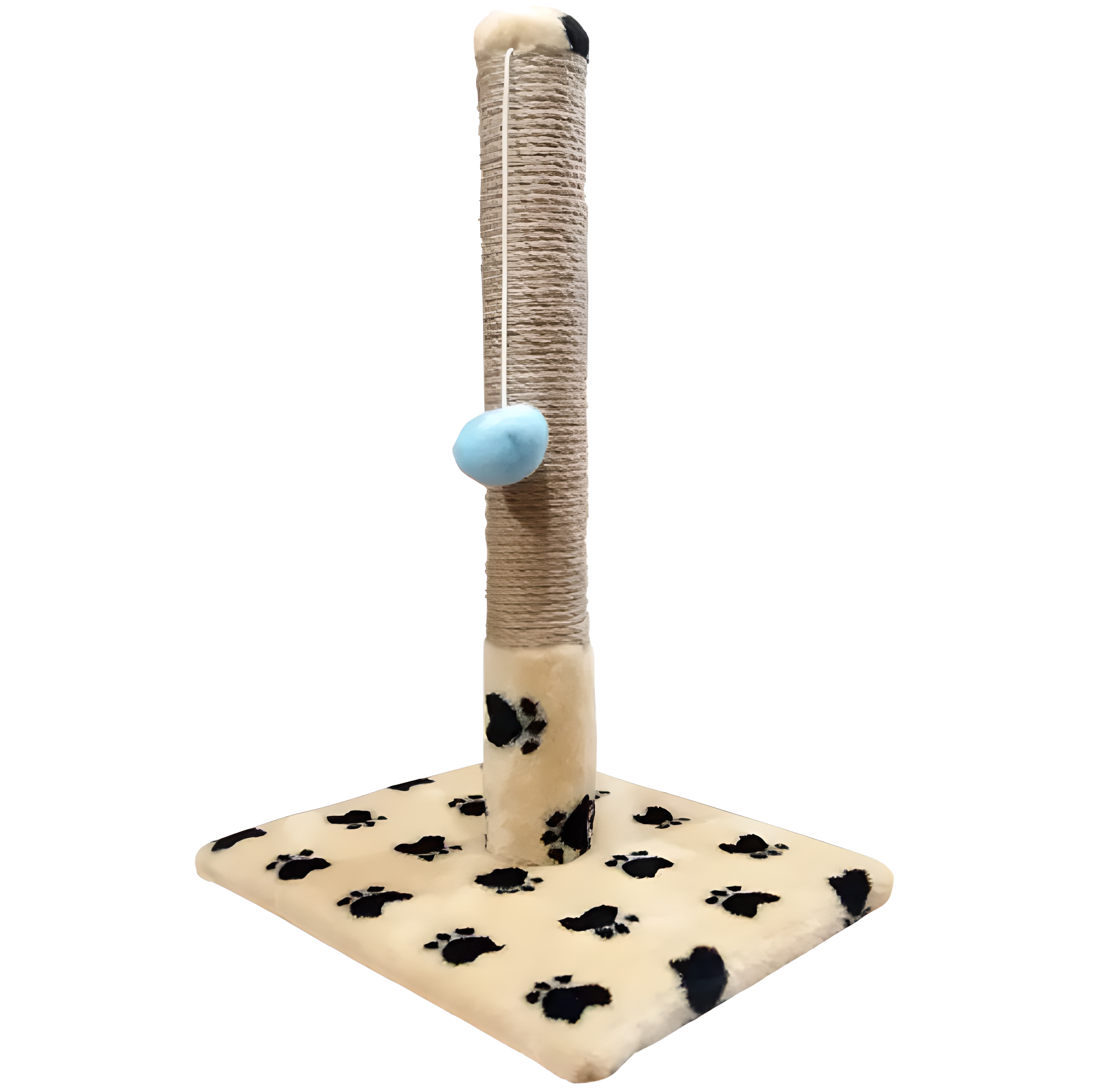 Кігтеточка стовпчик з лапками на квадратній підставці 30x35x55 см Бежевий (00000006755)