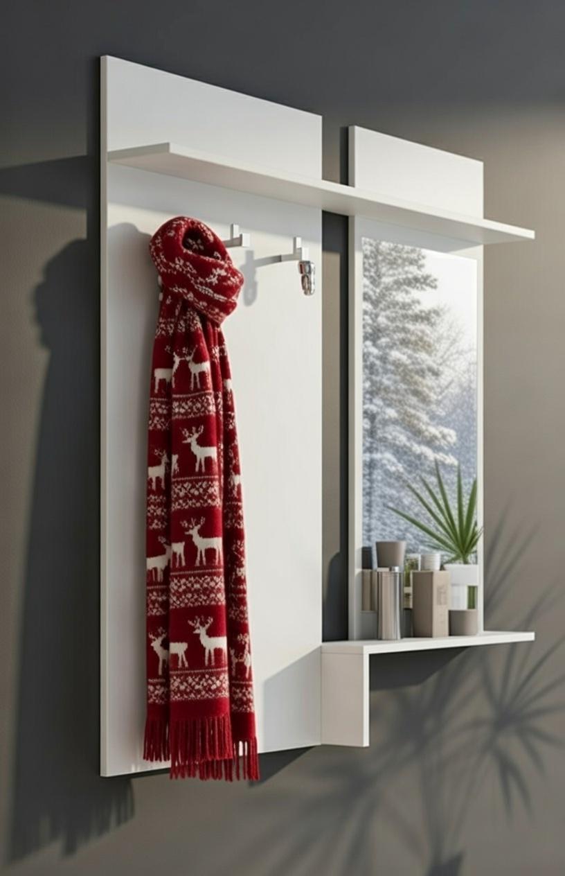 Вішалка на стіну Майстер Форм Брайт правостороння 900х140х1100 мм Білий (20597)