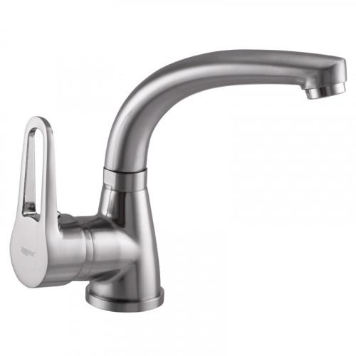 Смеситель для умывальника Zerix SOP1 045 нержавейка (ZX2650)