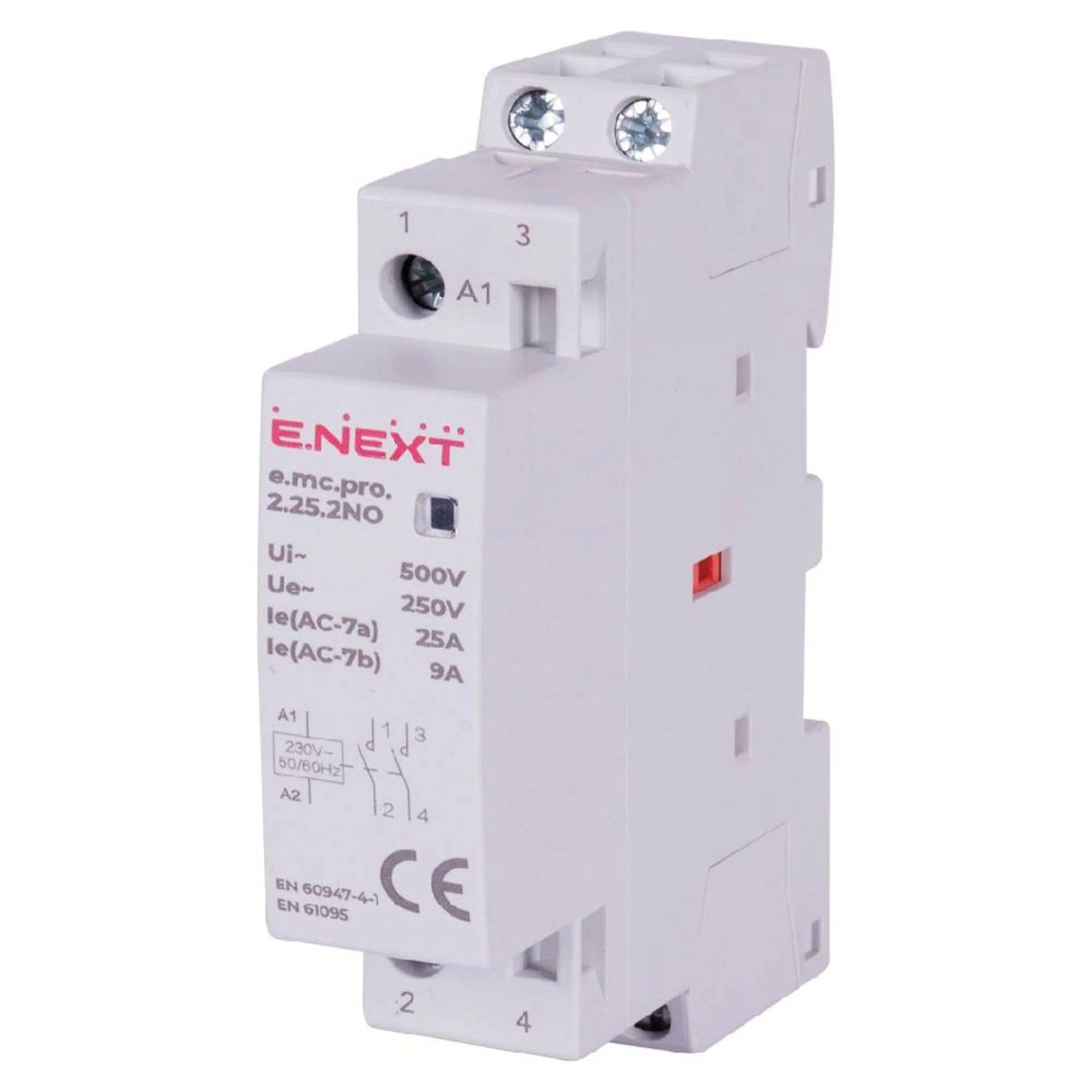 Контактор модульный e.mc.pro.2.25.2NO 2р 25А 2NO 220В (63923)