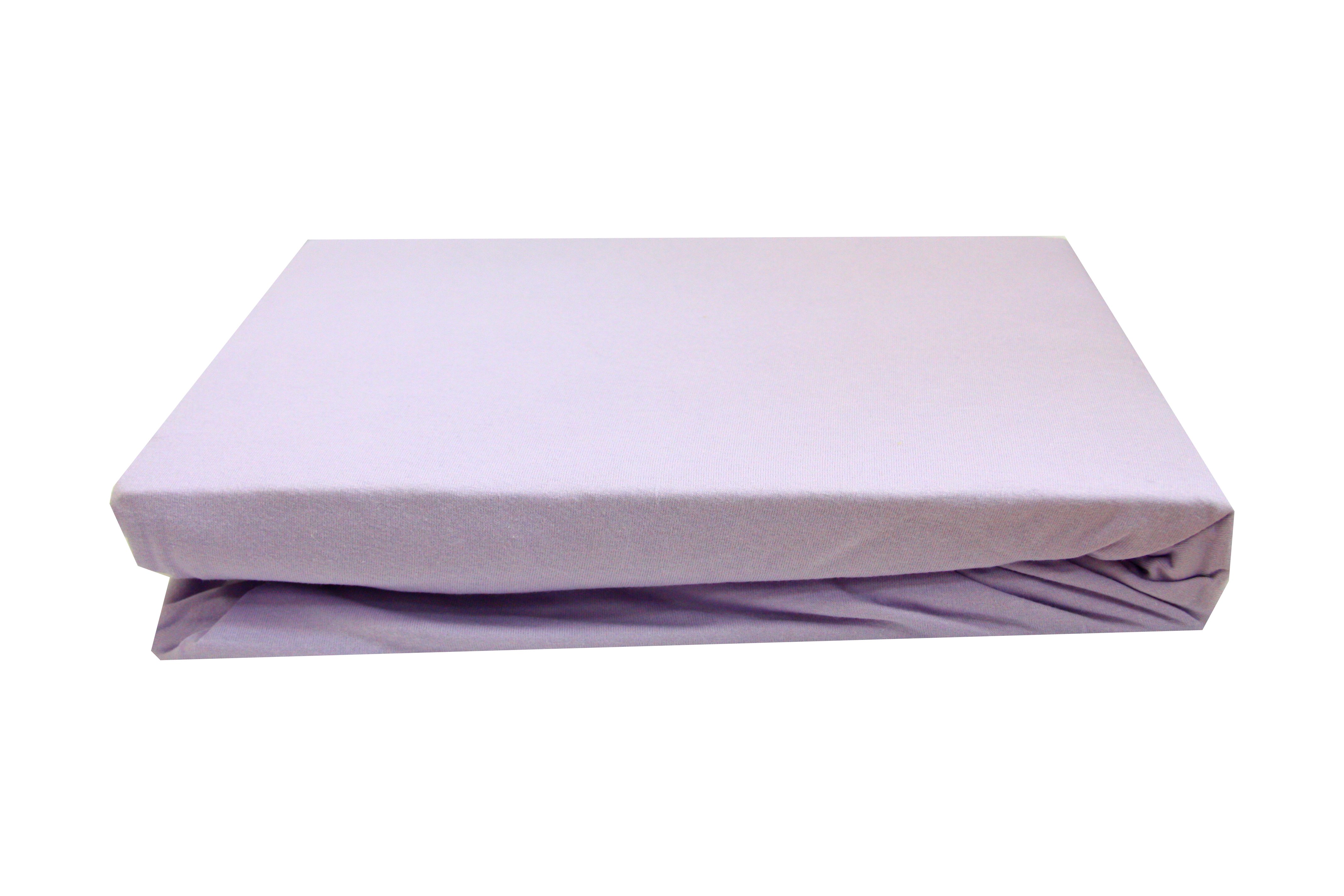 Простынь на резинке сатин 180х200 см Лиловый