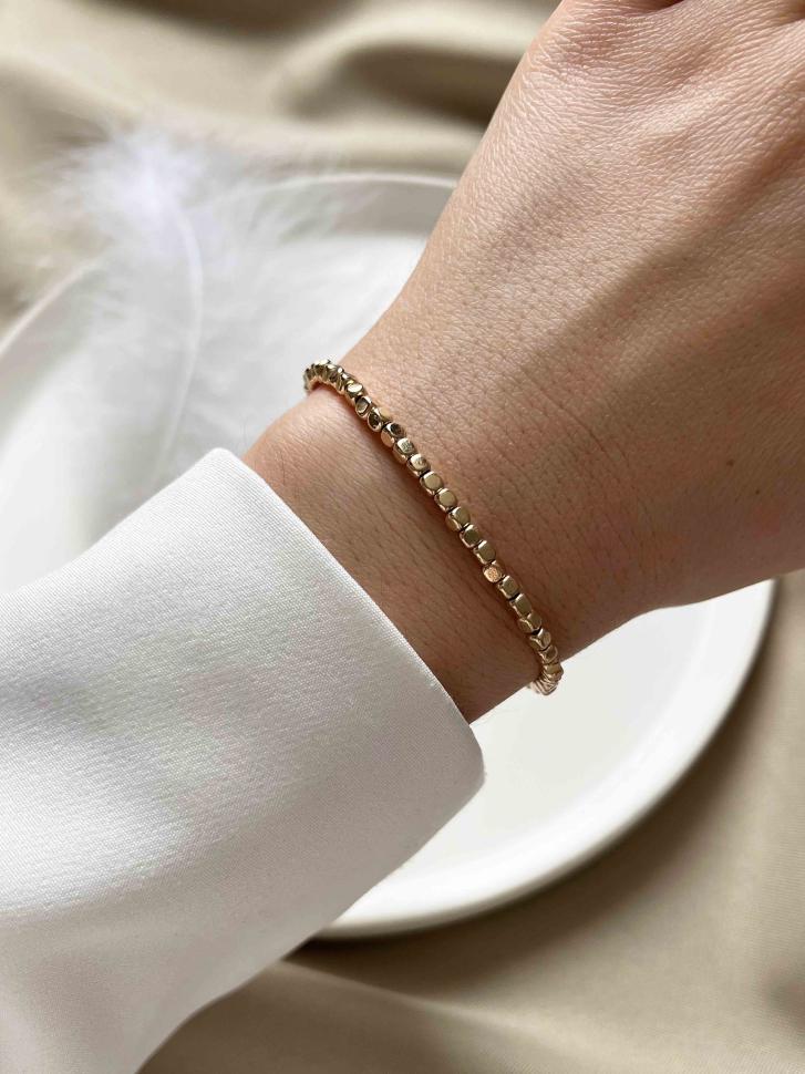 Браслет із гематіту 3 мм Золотий (5054) Браслет із гематіту 3 мм Золотий (5054)