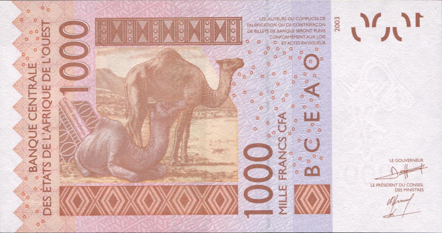 Коллекционная банкнота Того 2003 1000 франков 2018 CFA P815T UNC