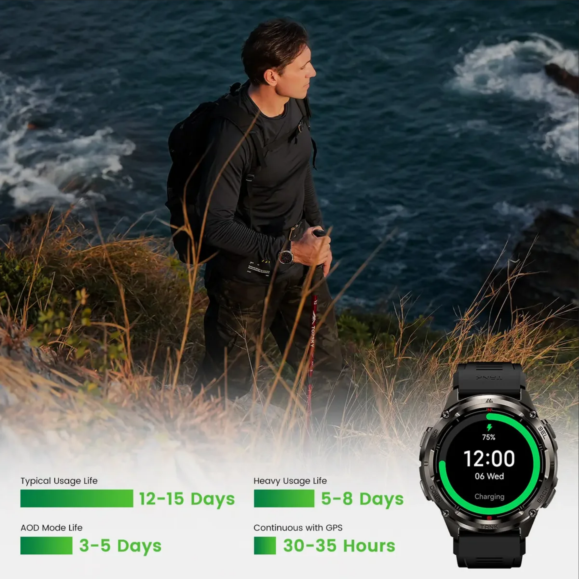 Смарт-часы тактические Kospet Tank T3 ULTRA 2 Special Edition Black - фото 10