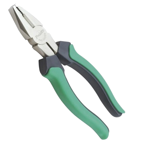 Плоскогубці Pro'sKit 1PK-052DS 165 мм із сталі S60C із твердістю HRC48 Зелений (32202210)