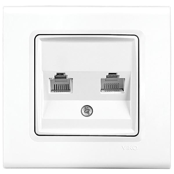 Розетка комп'ютерна подвійна Viko Linnera Білий (00000012539)