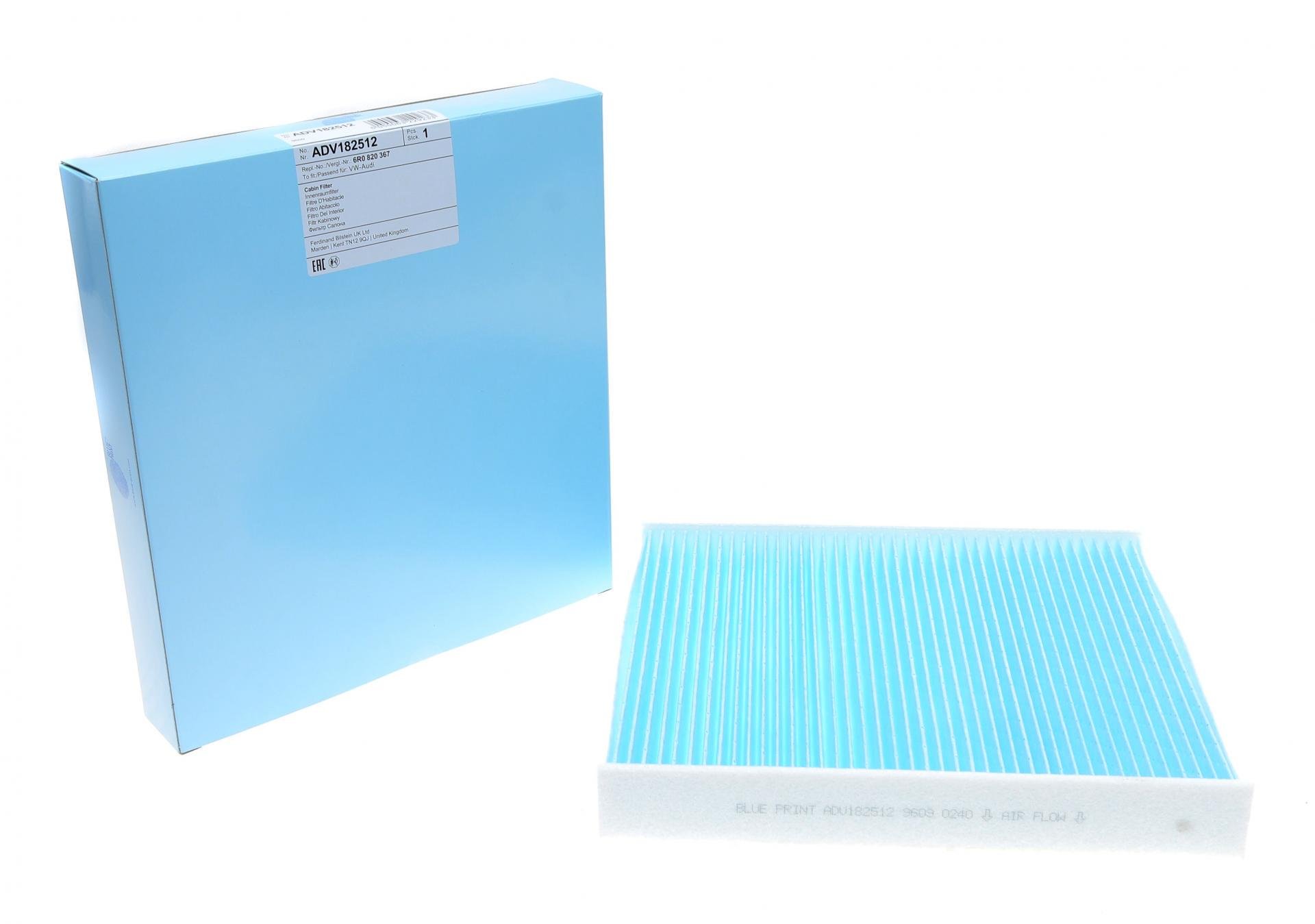 Фільтр салону BLUE PRINT для Skoda Fabia/Roomster/VW Polo 99-10 (ADV182512)