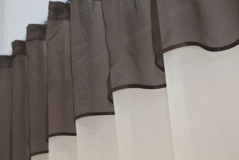 Гардина на кухню шифон 270х170 см Бежевий/Венге (047к) - фото 4