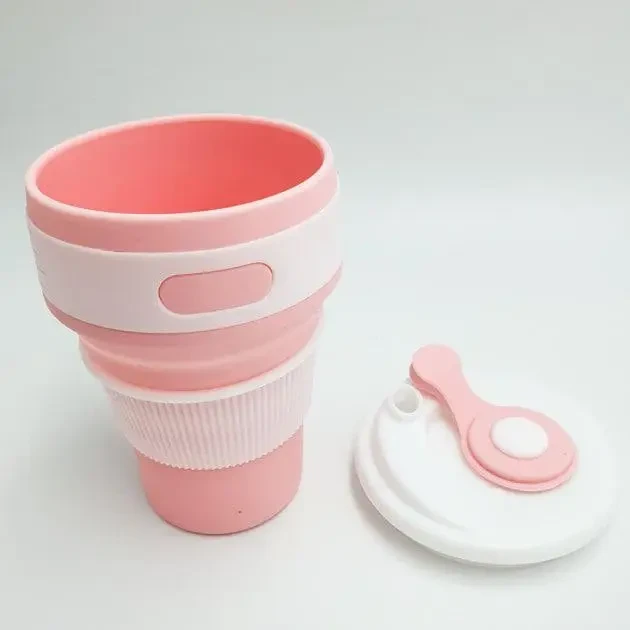 Чашка силиконовая SILICON MAGIC CUP с крышкой Розовый (7194) - фото 3 Чашка силиконовая SILICON MAGIC CUP с крышкой Розовый (7194) - фото 3