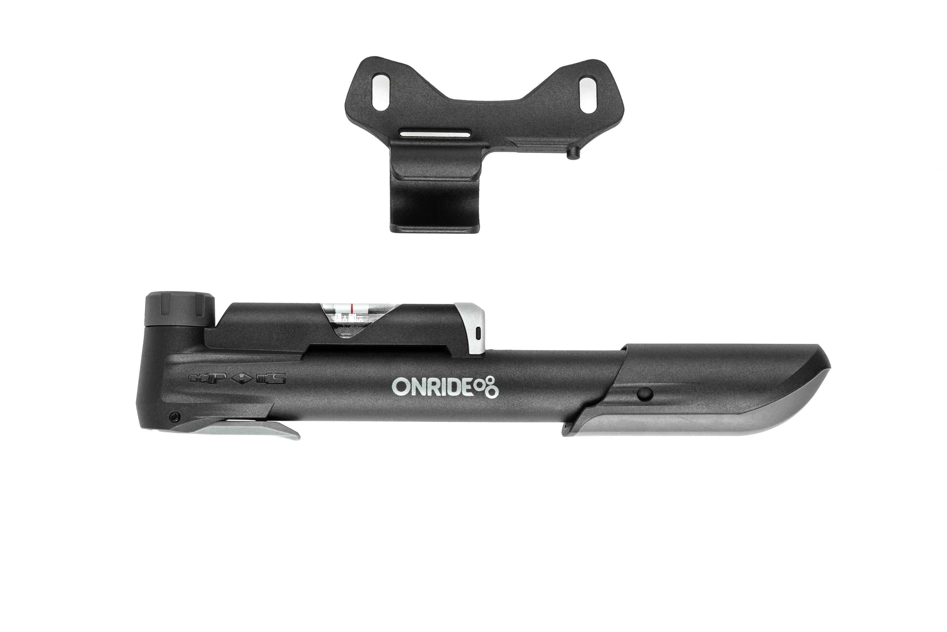 Насос компактний OnRide Counter 10 пластиковий 25 см з манометром 120PSI голівка FV/AV