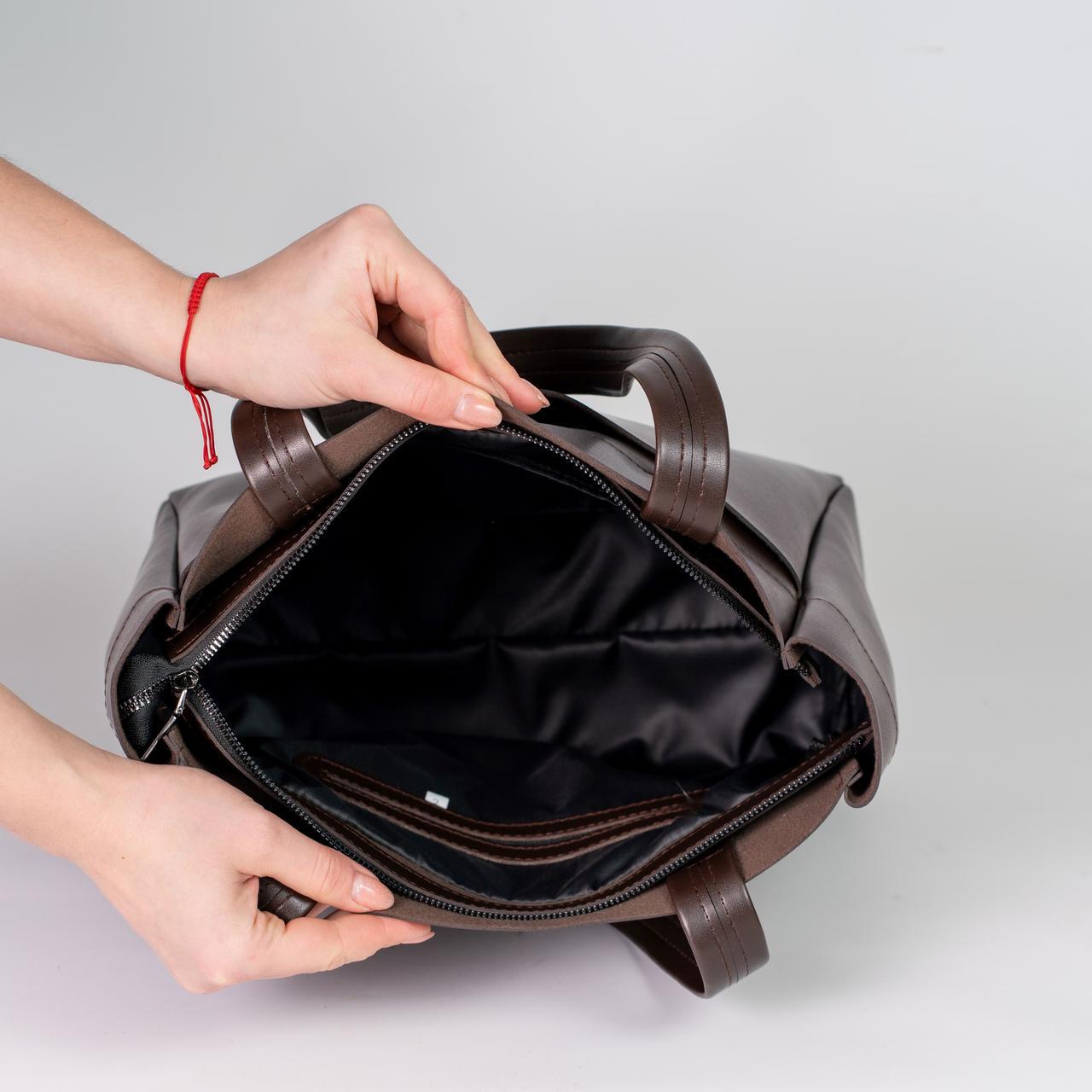 Сумка женская шоппер из экокожи XENIA № 61-24 Коричневый - фото 2