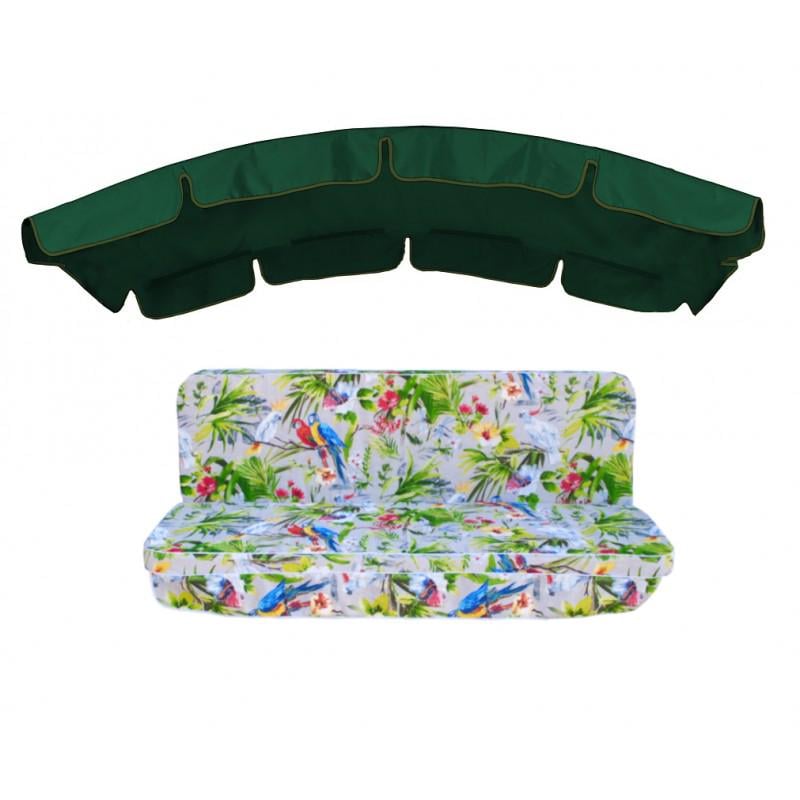 Комплект подушек для качели eGarden Loros Rojo 180x110x6 тент 120x210 Темно-зеленый Комплект подушек для качели eGarden Loros Rojo 180x110x6 тент 120x210 Темно-зеленый