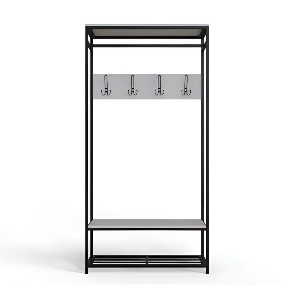 Вешалка модульная напольная Ferrum-decor Трелис 15 ДСП 16 мм 180x90x38 см Черный/Белый (FRD-104361)