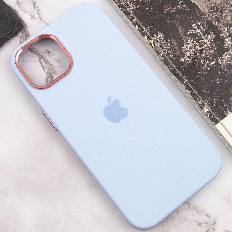 Противоударный чехол Silicone Case Metal Buttons (AA) для Apple iPhone 12 Pro Max (6.7") Голубой / Cloud Blue - фото 7