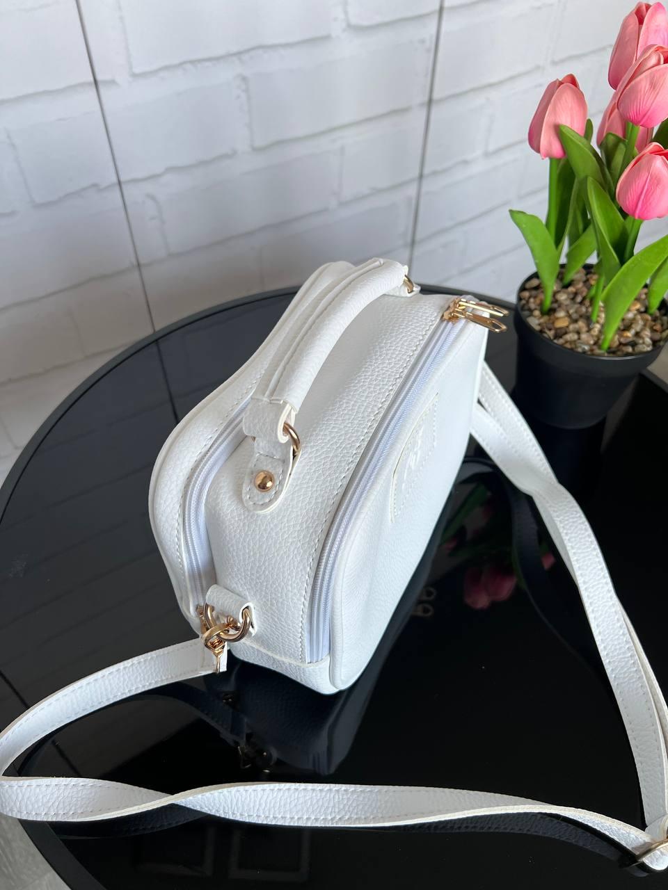 Сумка кросс боди женская маленькая через плечо на тонком ремне вместительная экокожа Белый - фото 4 Сумка кросс боди женская маленькая через плечо на тонком ремне вместительная экокожа Белый - фото 4