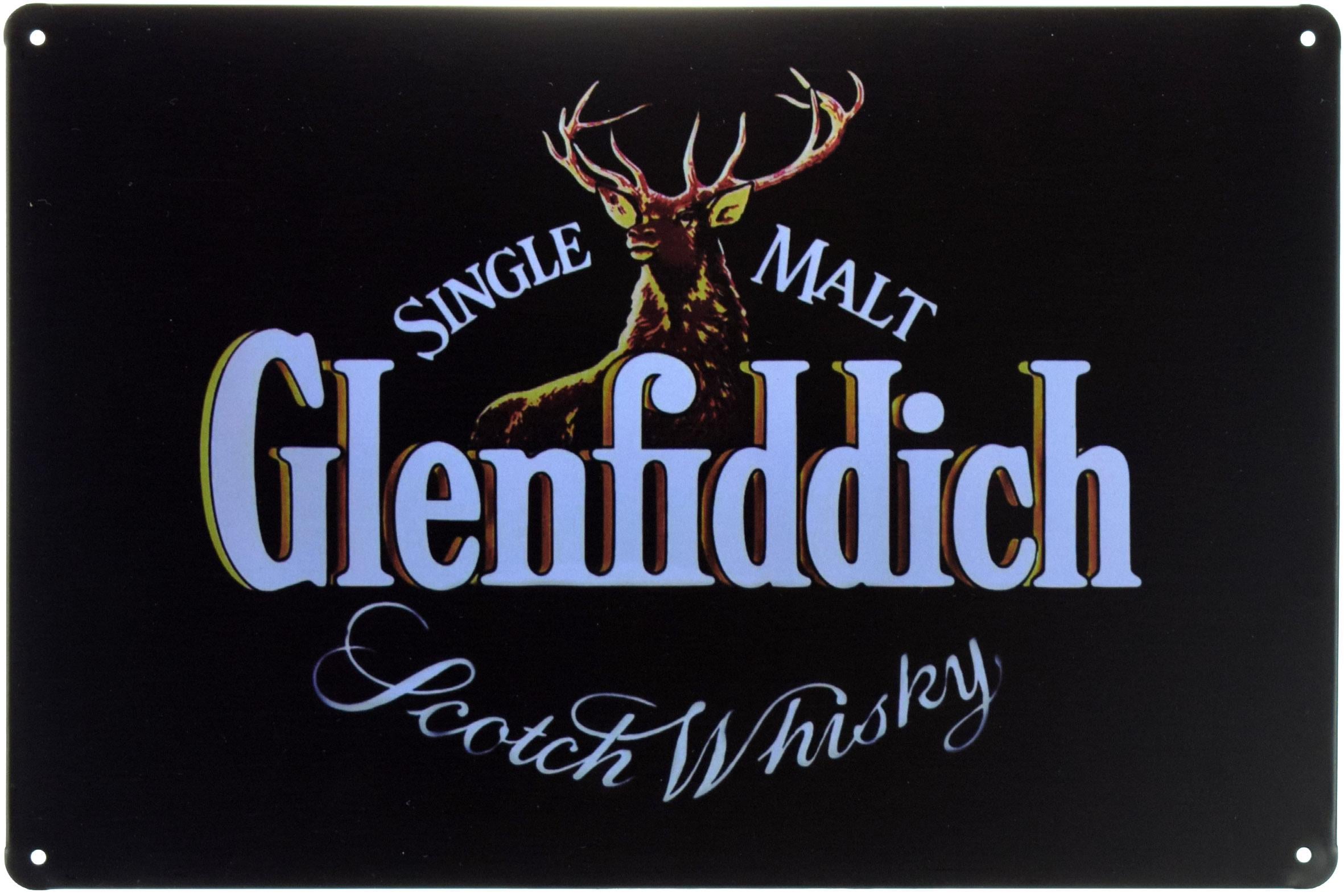 Табличка металлическая Виски Высшего Качества-Glenfiddich 20x30 см