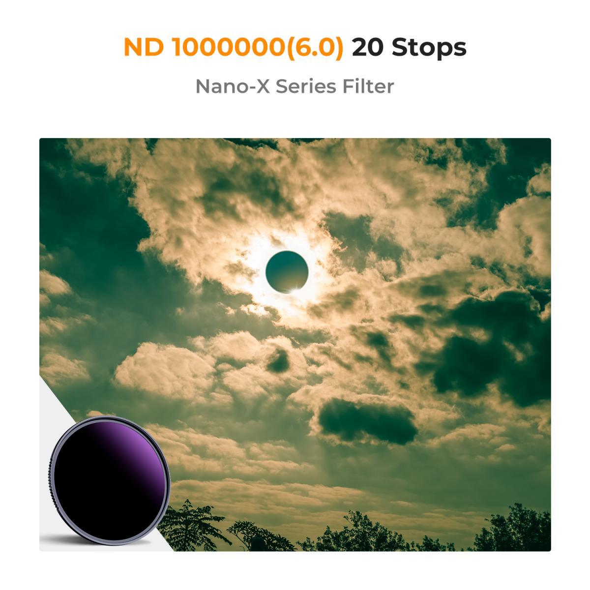 Світлофільтр сонячний K&F Concept ND1000000 Nano-X 28-шарове Nano покриття 77 мм - фото 2