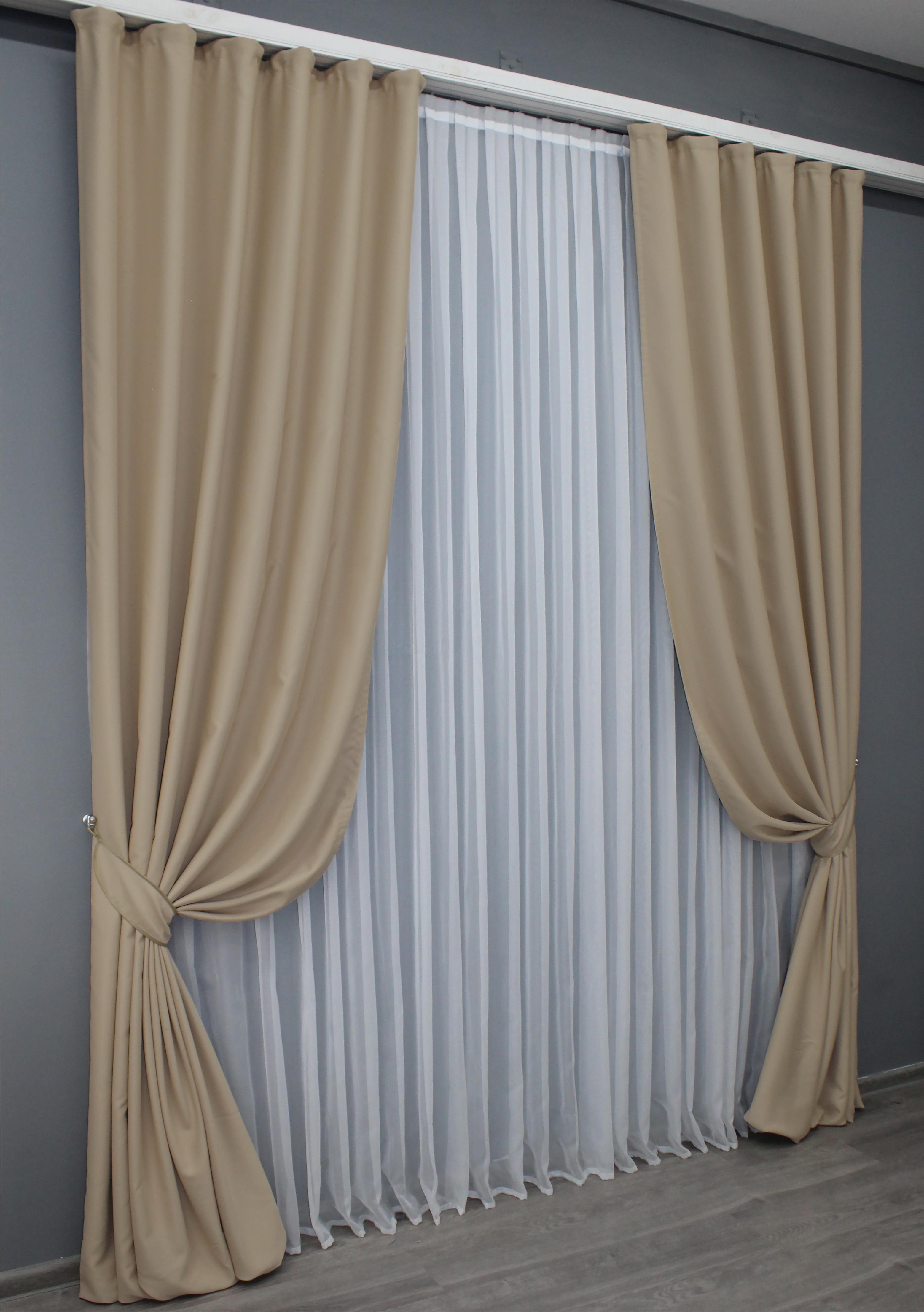 Комплект штор VR-Textil Midnight №1225ш блекаут 150х270 см 2 шт. Темно-бежевий (33-0140) - фото 2 Комплект штор VR-Textil Midnight №1225ш блекаут 150х270 см 2 шт. Темно-бежевий (33-0140) - фото 2