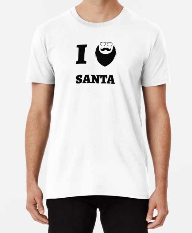 Футболка чоловіча новорічна Stedman з принтом I love Santa Люблю Санту М Білий (НГ82-8)