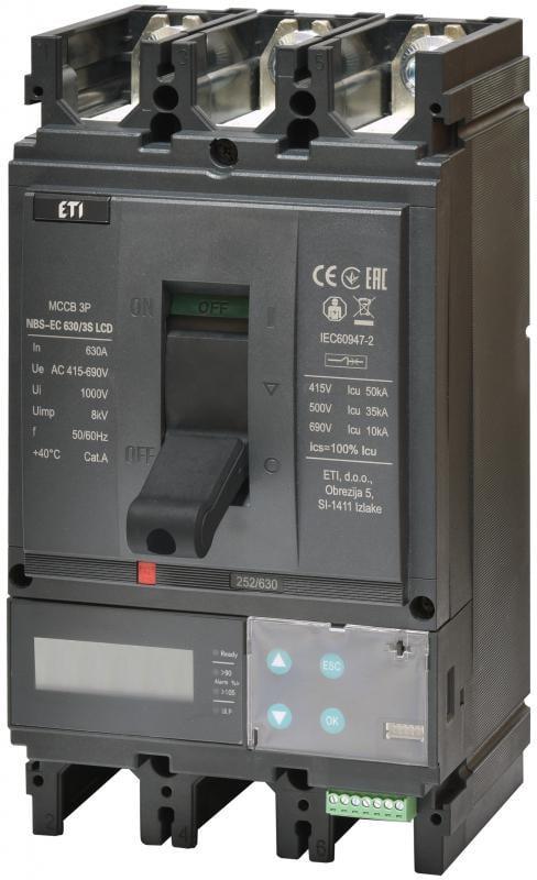Автоматический выключатель ETI NBS-EC630/3S 3Р 630А 50кА LCD (4673151)