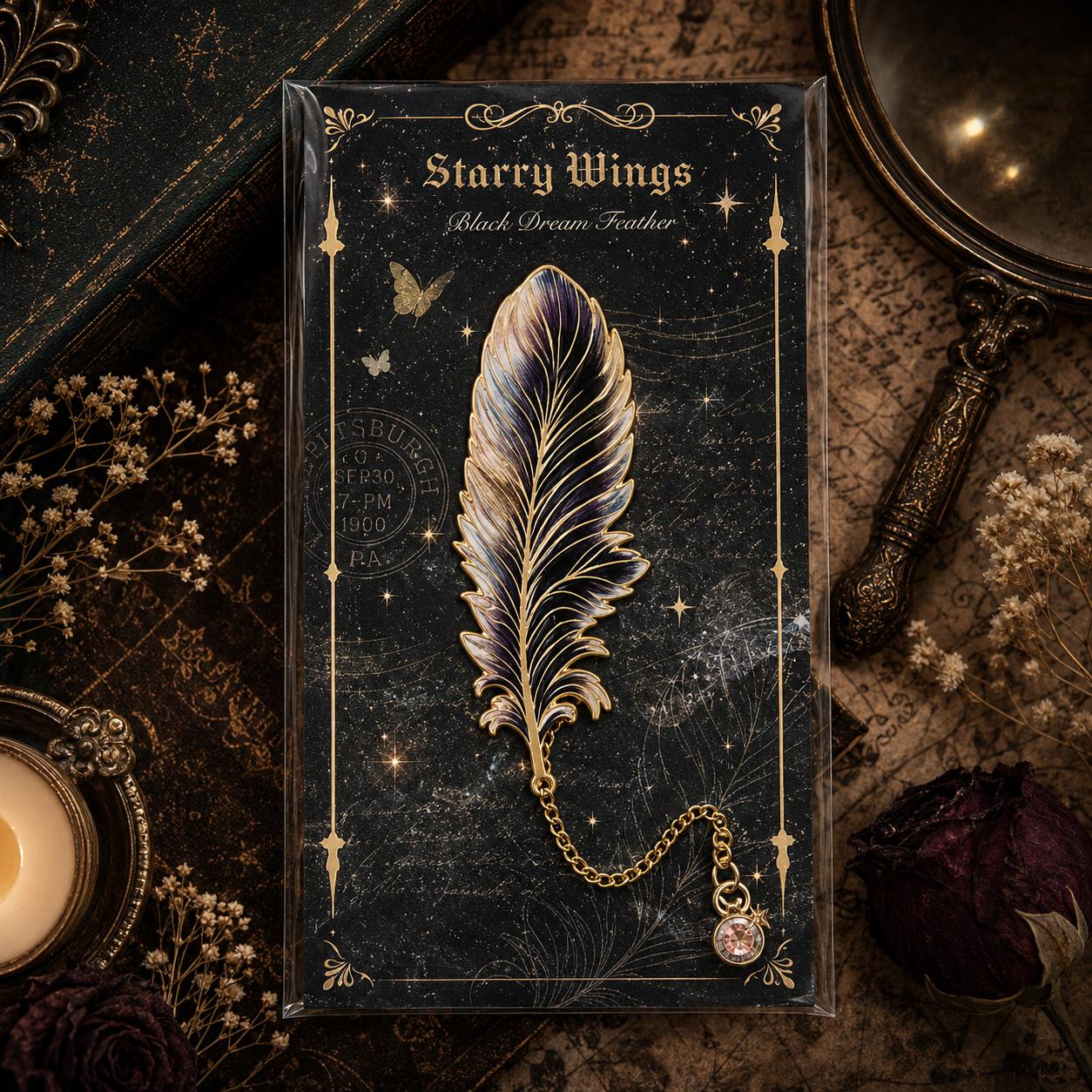 Закладка для книг металева Starry Wings Чорний (37243238)