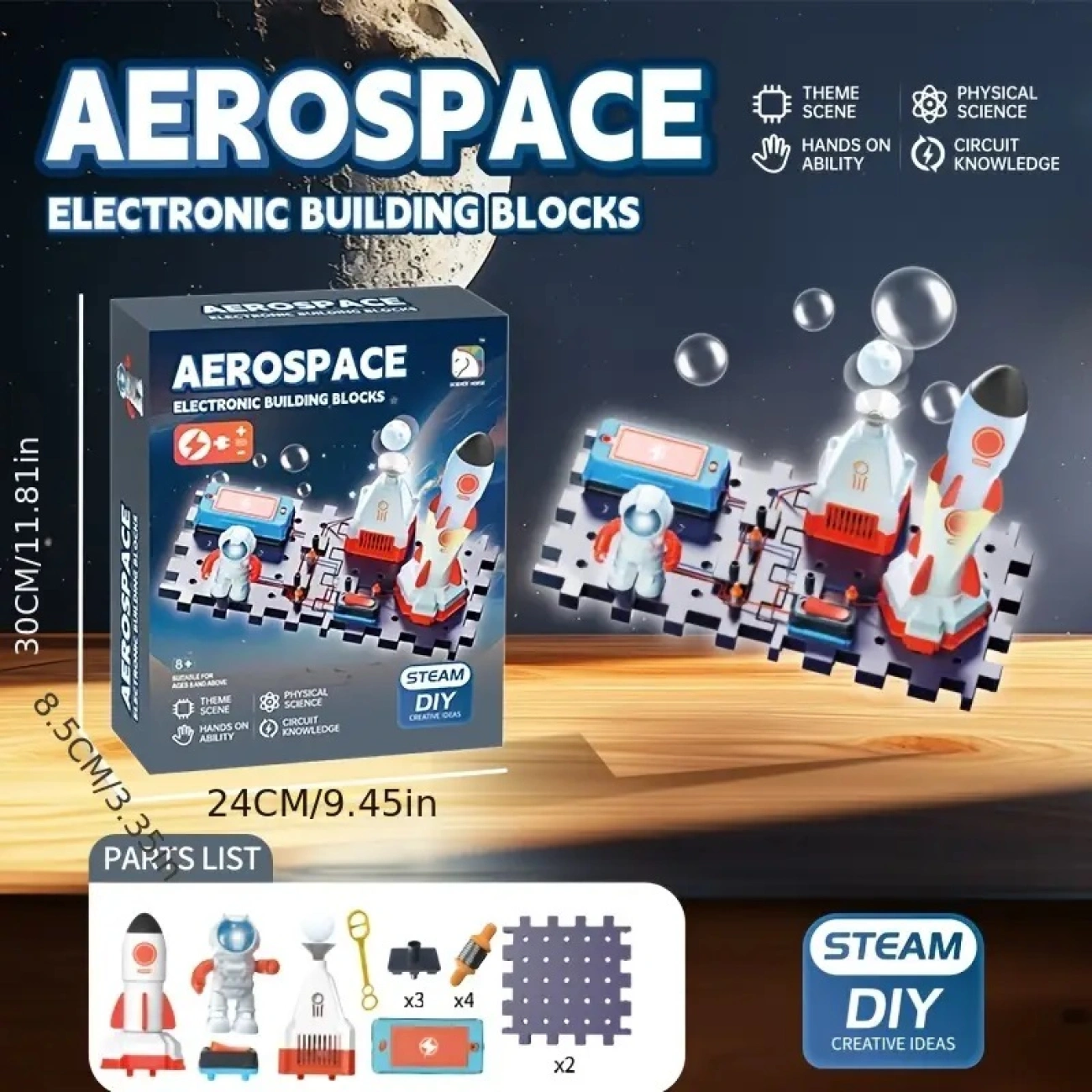 Набор электронный Космическая станция SD809 с пазловым полем/ракеткой и фигуркой астронавта (29046104) - фото 7 Набор электронный Космическая станция SD809 с пазловым полем/ракеткой и фигуркой астронавта (29046104) - фото 7