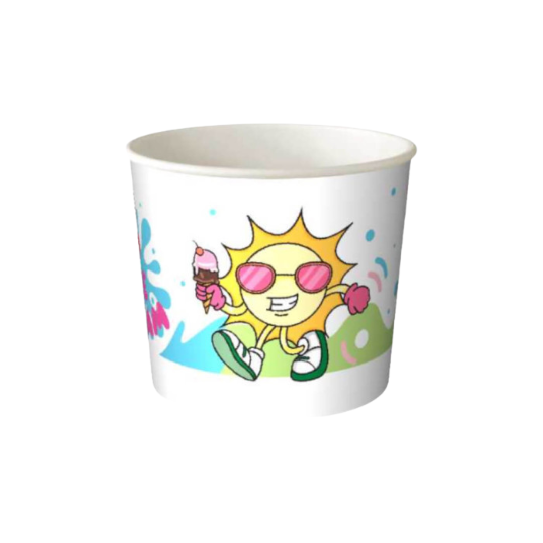 Стакан картонный ICE CREAM Детский с цветной печатью 286 мл 25 шт. (50606943355)