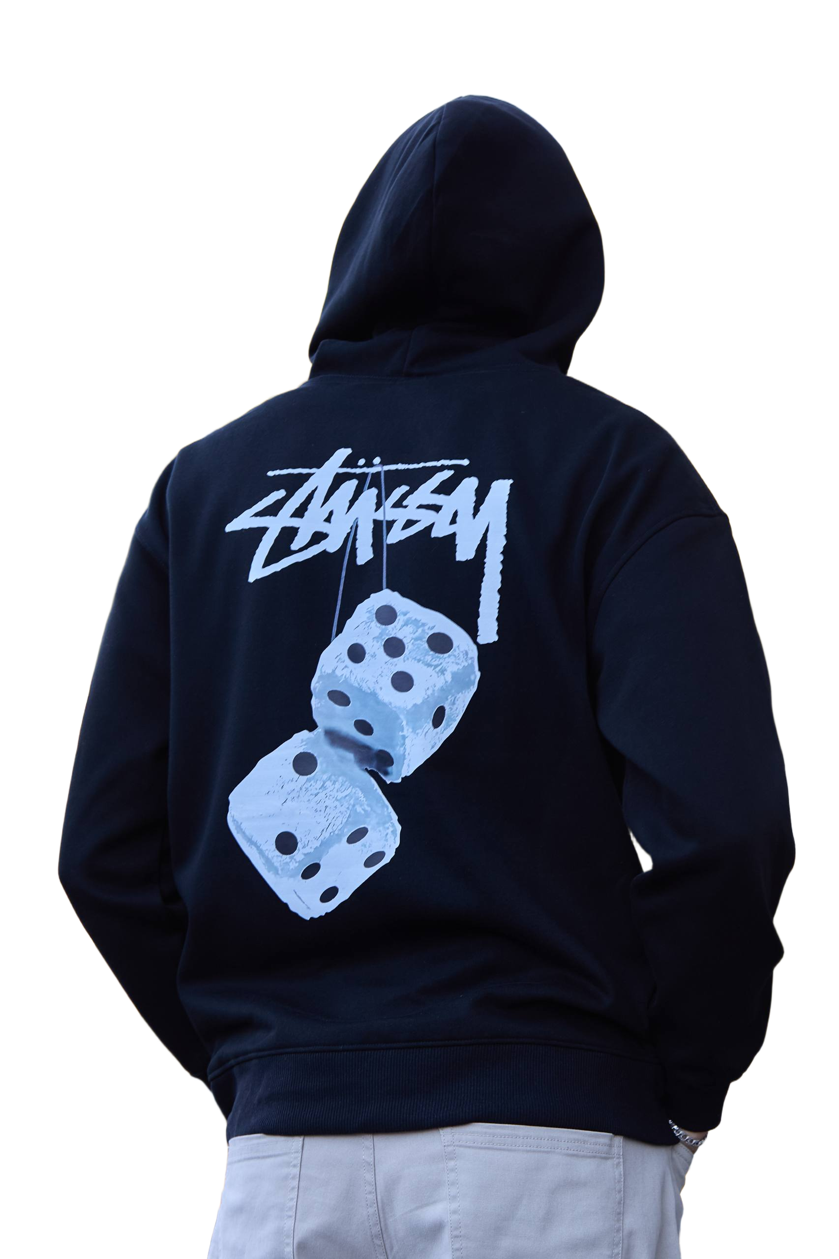 Худи мужское Stussy S/M/L/XL Черный/Белый
