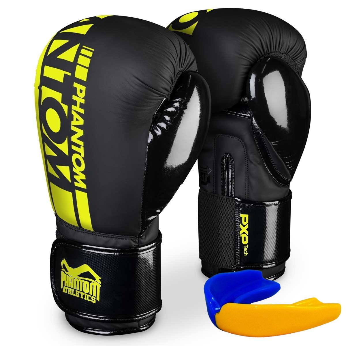 Рукавиці боксерські Phantom APEX Elastic Neon 16 унцій Black/Yellow