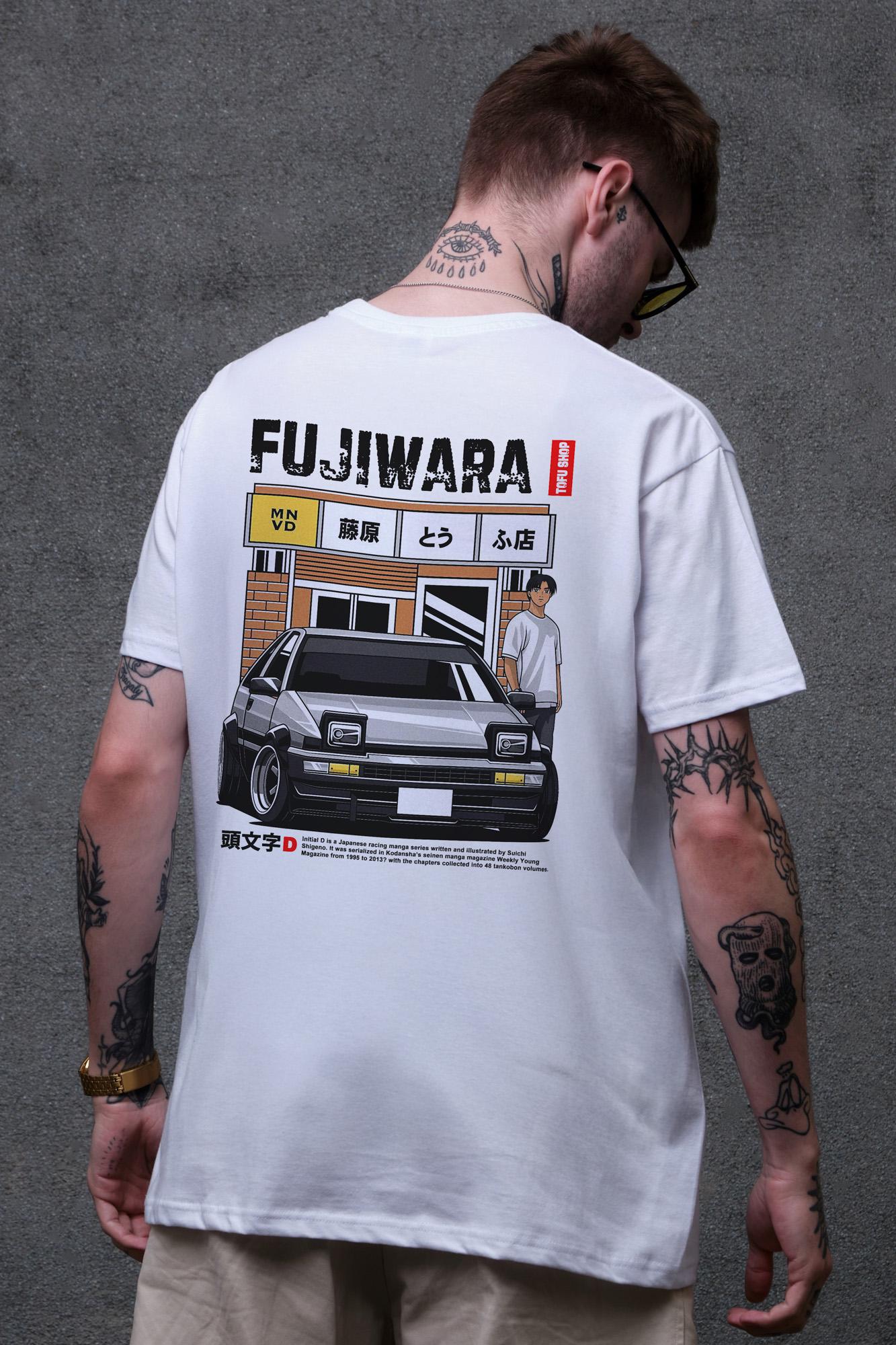 Футболка чоловіча Without з принтом Fujiwara оверсайз S/M White (S8049476) Футболка чоловіча Without з принтом Fujiwara оверсайз S/M White (S8049476)