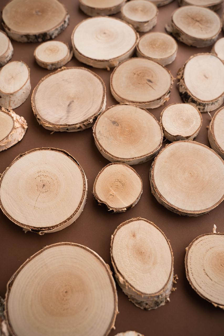 Набір зрізів із дерева береза 20 шт. (25685589) - фото 6 Набір зрізів із дерева береза 20 шт. (25685589) - фото 6