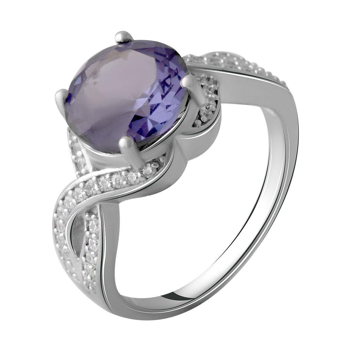 Кольцо серебряное с александритом 5,05 г р. 17 (2062943)