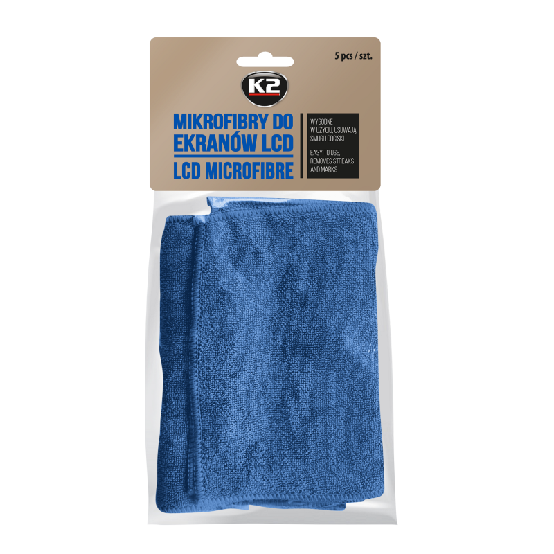 Набор салфеток К2 LCD Microfibre для дисплеев и микрофибра 15 см х 15 см 5 шт. (2932910660)