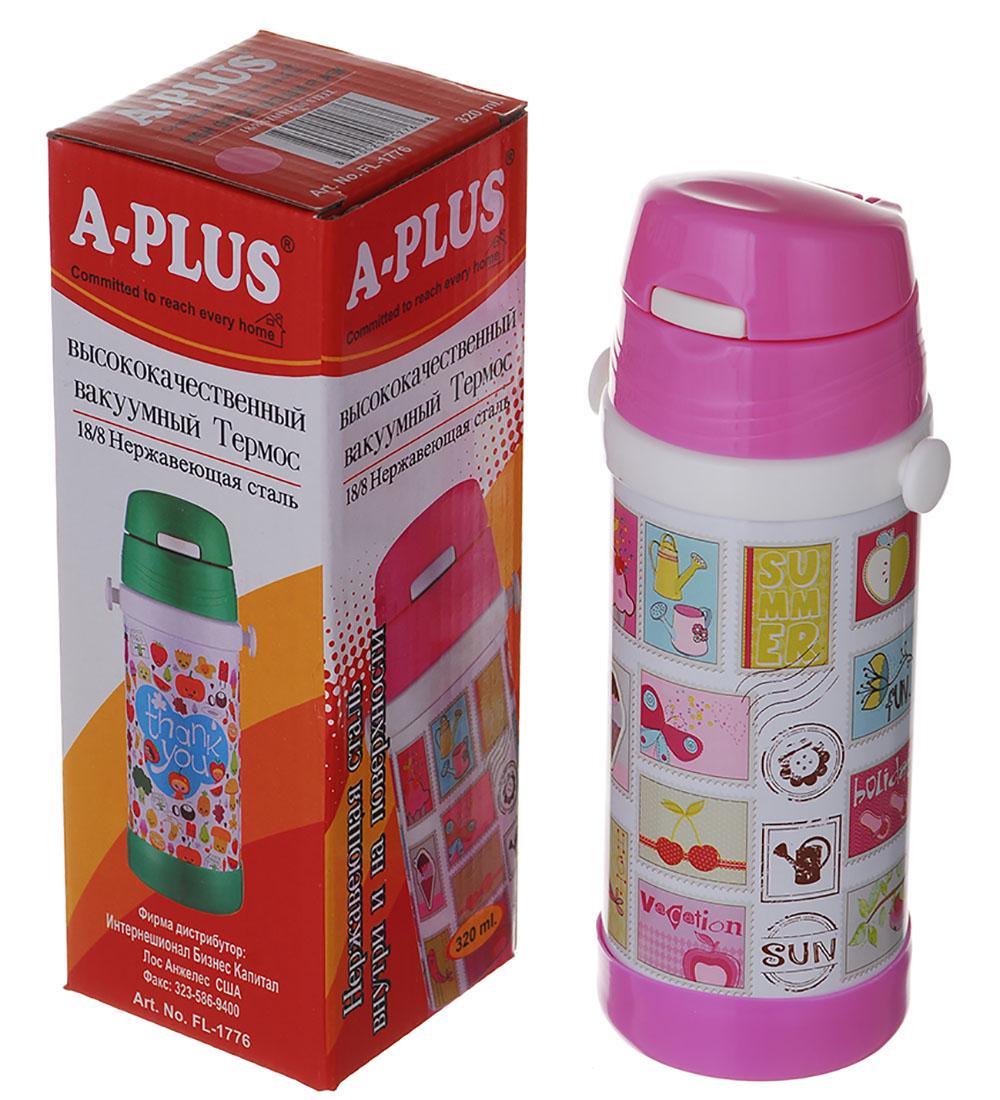 Термос детский с трубочкой A-Plus 320 мл Розовый (1776) - фото 4