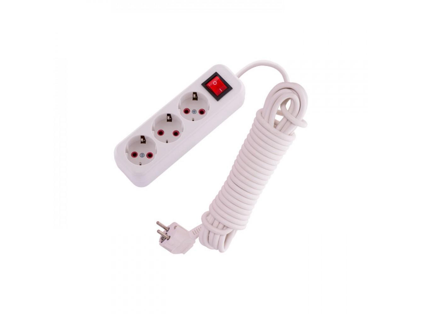 Подовжувач тримісний Lezard Lila побутовий з/з 7 м (720-0307-301)