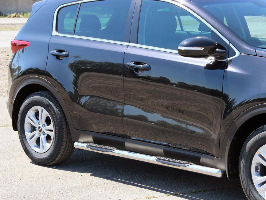 Боковые трубы BB002 CAN для Kia Sportage 2015-2021 гг. нержавеющая сталь Хром