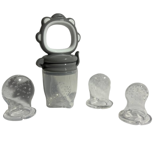 Ніблер силіконовий для годування з чотирма насадками різного розміру Сірий (1708)